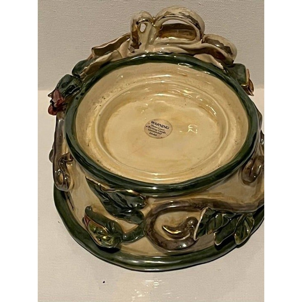 Blue Sky Christmas‎ Collection Floral Heather Round Candle Holder Roses